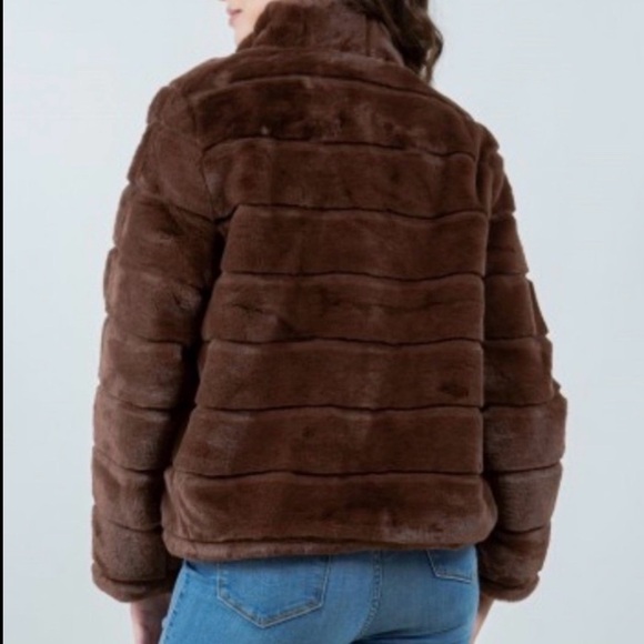 Brown Faux Fur Jacket - Picture 4 of 6